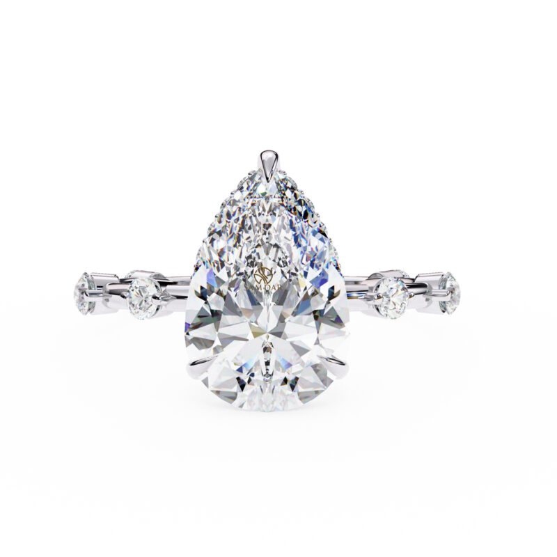 Pear Moissanite Engagement Ring For Women - Image 4