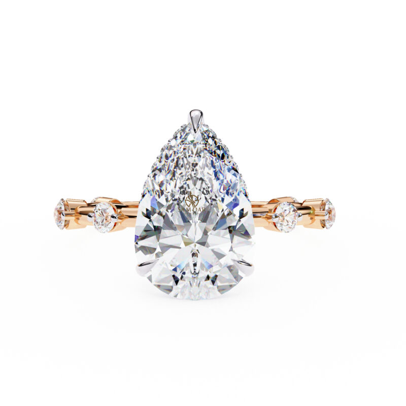 Pear Moissanite Engagement Ring For Women - Image 5