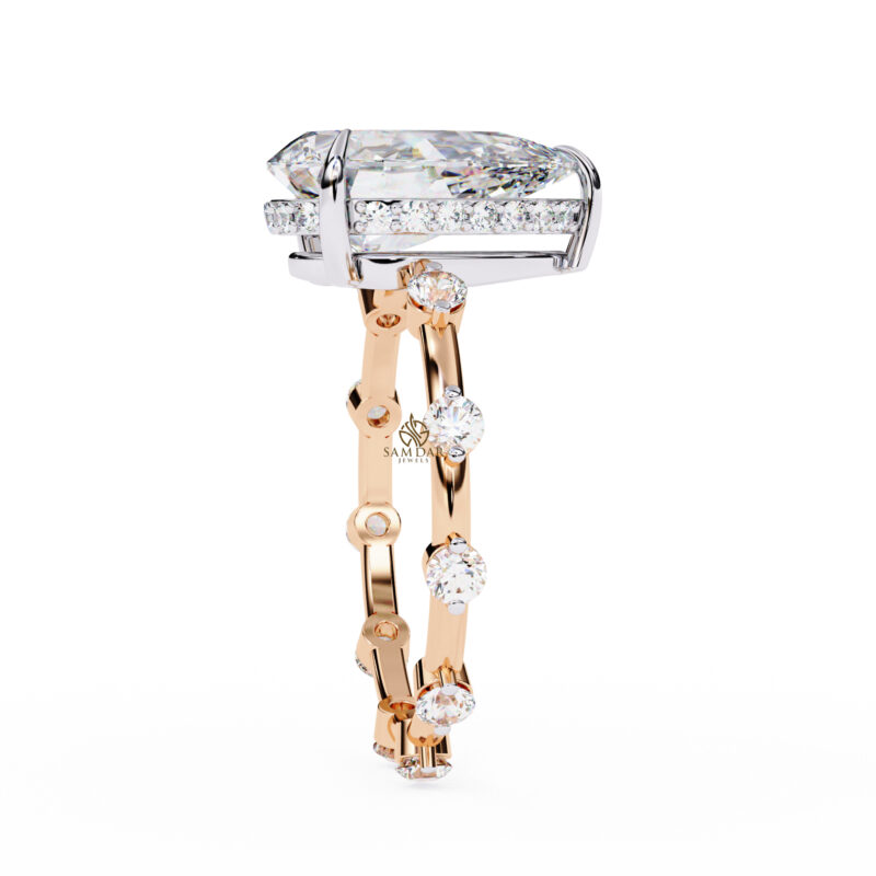 Pear Moissanite Engagement Ring For Women - Image 7