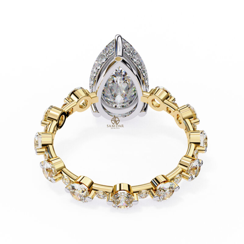 Pear Moissanite Engagement Ring For Women - Image 5