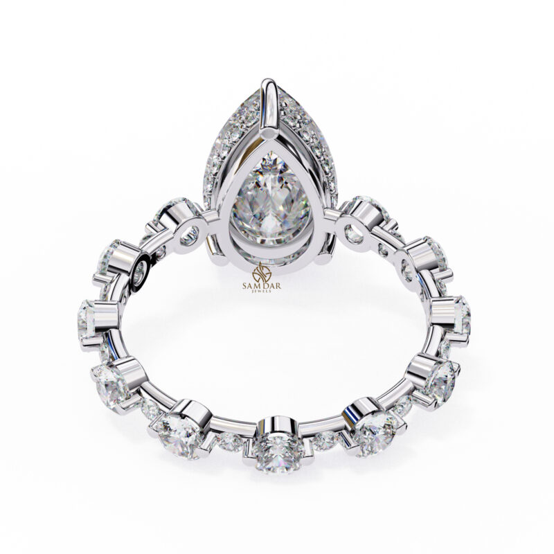 Pear Moissanite Engagement Ring For Women - Image 7