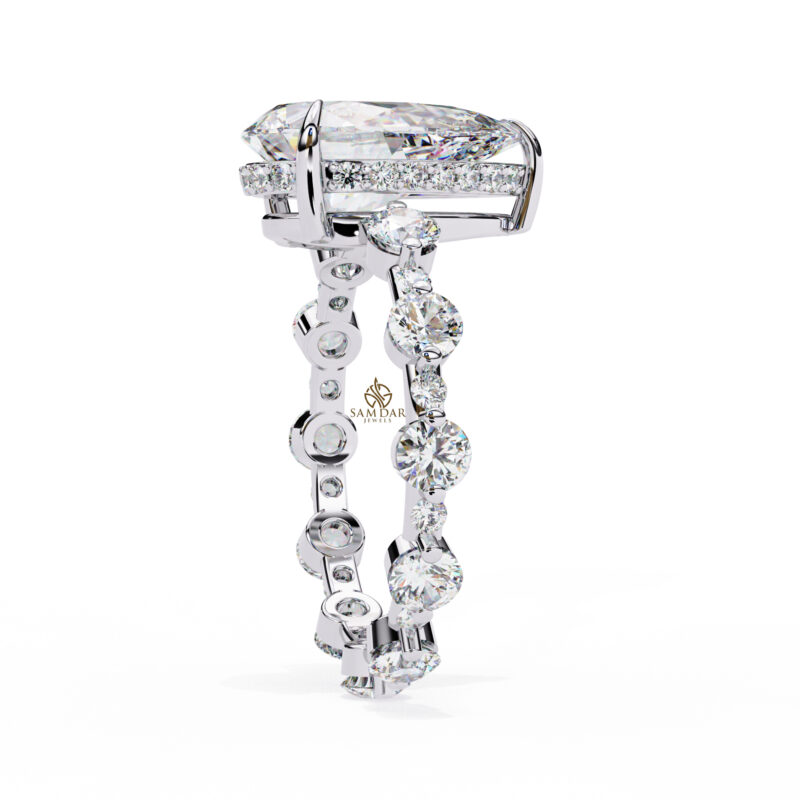 Pear Moissanite Engagement Ring For Women - Image 9