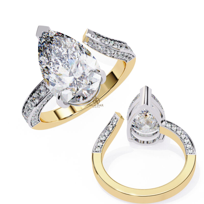 Pear Moissanite Engagement Ring For Women - Image 2