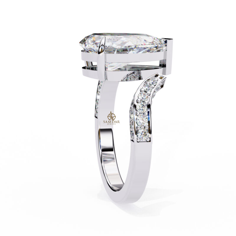 Pear Moissanite Engagement Ring For Women - Image 8