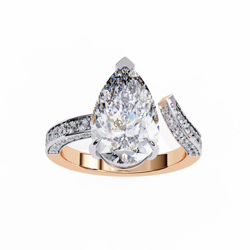 Pear Moissanite Engagement Ring For Women - Image 10