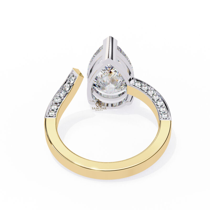 Pear Moissanite Engagement Ring For Women - Image 6