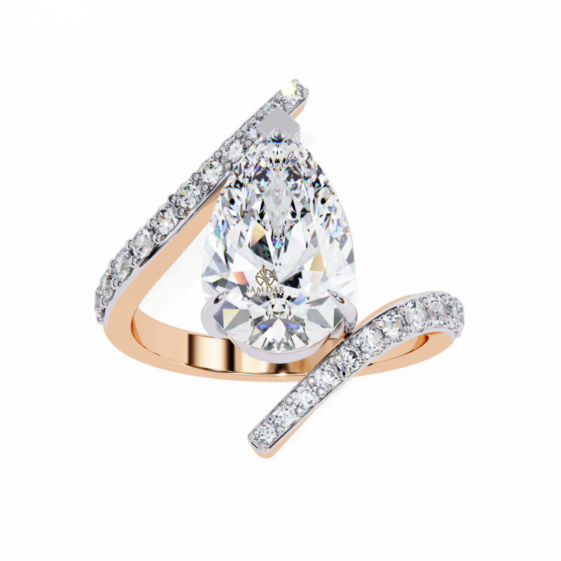 Pear Moissanite Engagement Ring For Women - Image 8