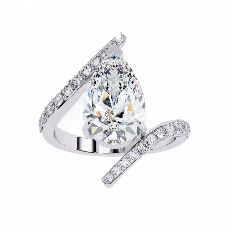 Pear Moissanite Engagement Ring For Women - Image 9