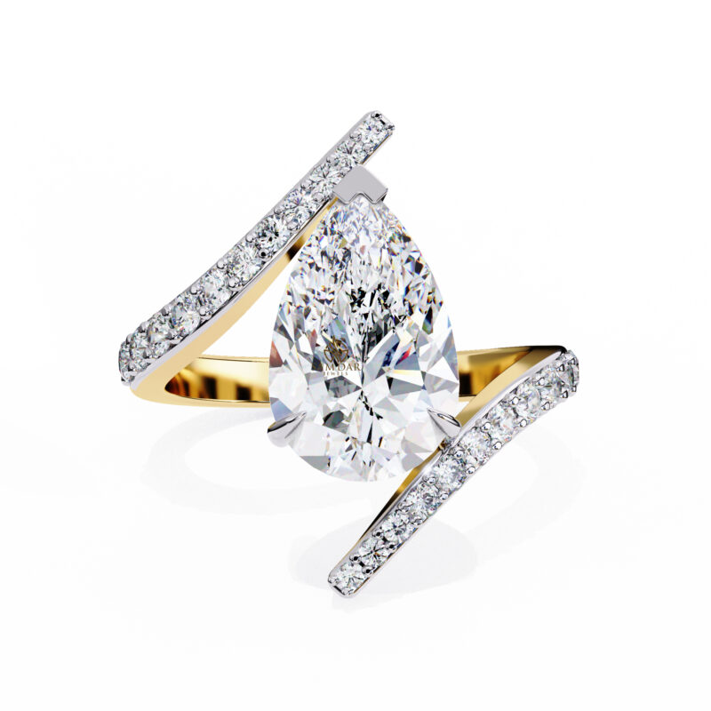 Pear Moissanite Engagement Ring For Women - Image 3