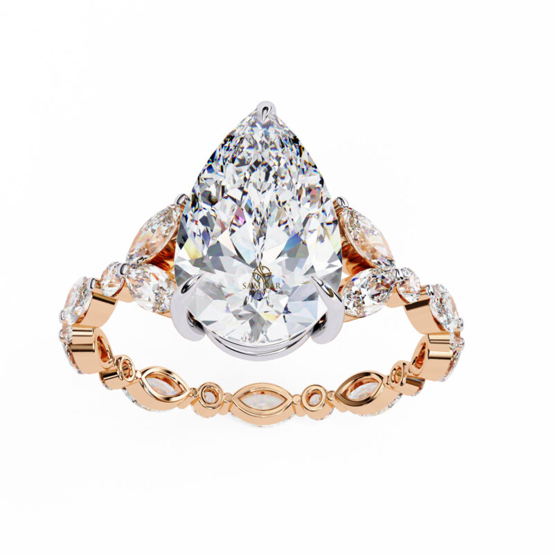 Pear Moissanite Engagement Ring For Women - Image 11