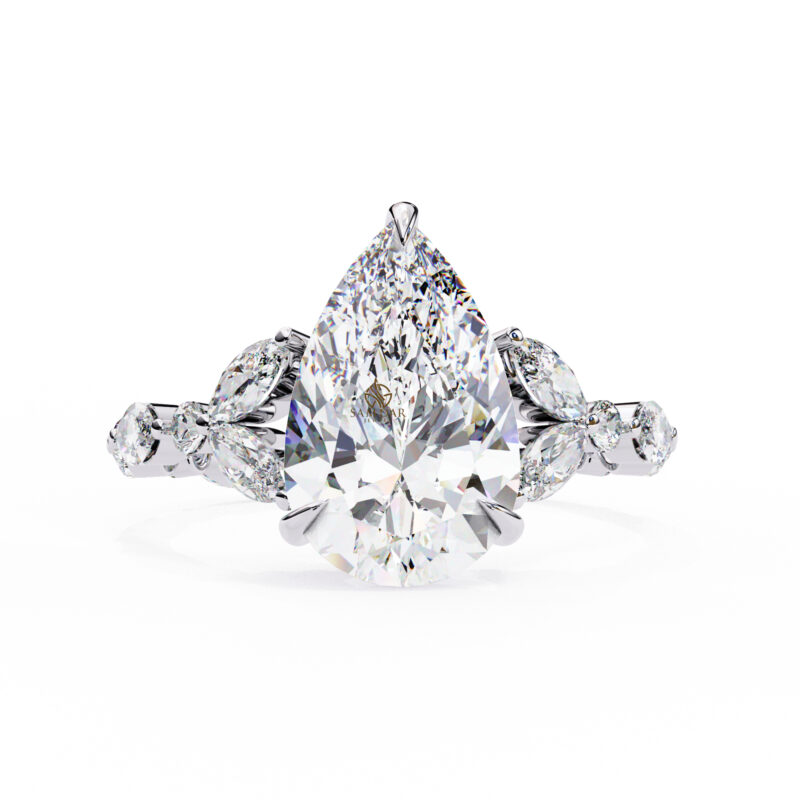 Pear Moissanite Engagement Ring For Women - Image 5