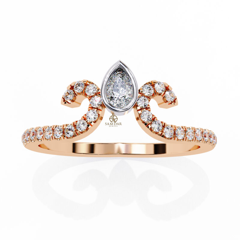 Pear Moissanite Engagement Ring For Women - Image 3