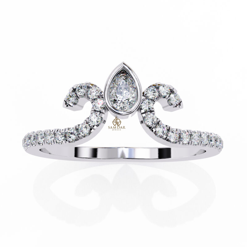 Pear Moissanite Engagement Ring For Women - Image 4