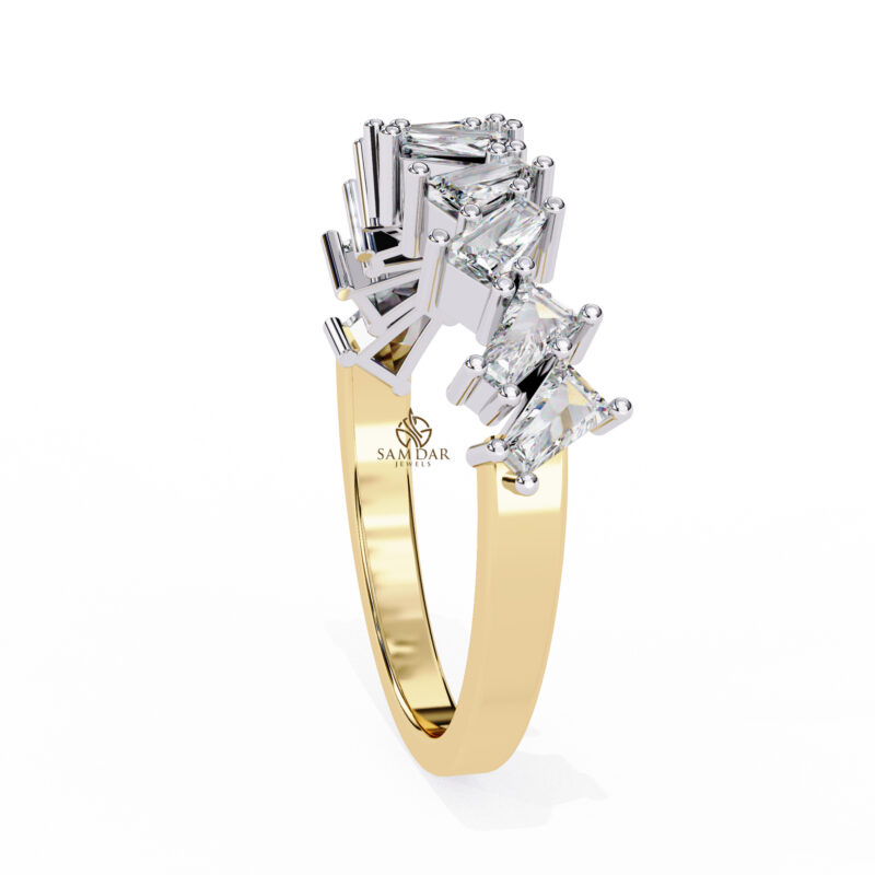 Baguette Moissanite Engagement Ring For Women
