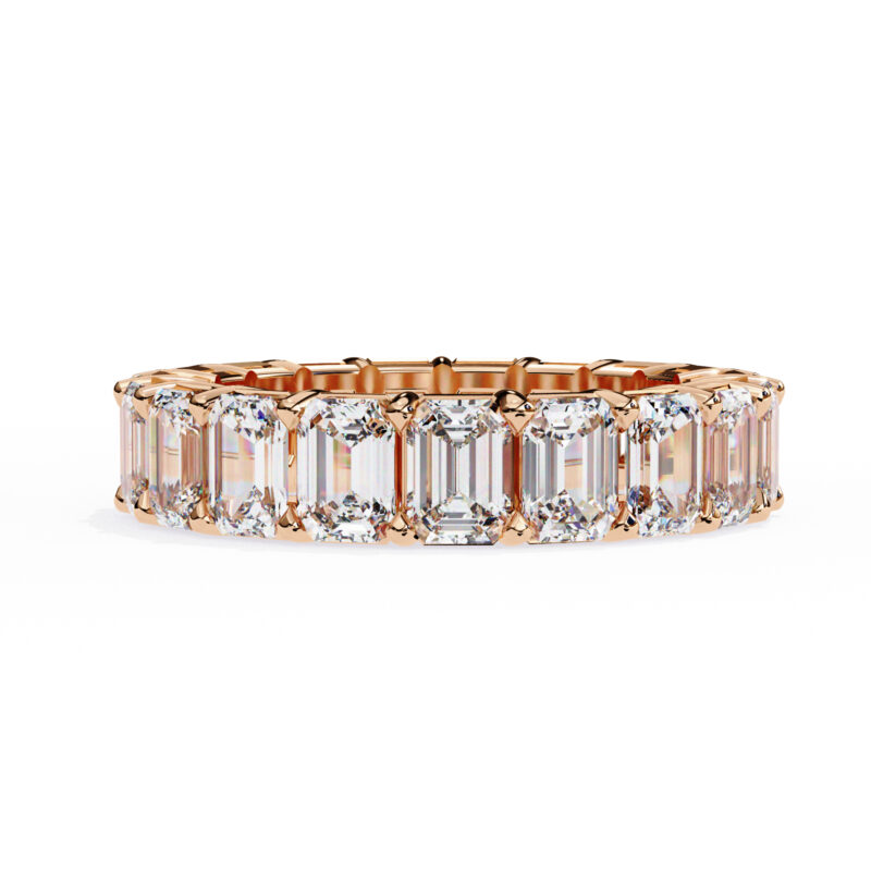 Emerald Cut Moissanite Wedding Band For Women - Image 4