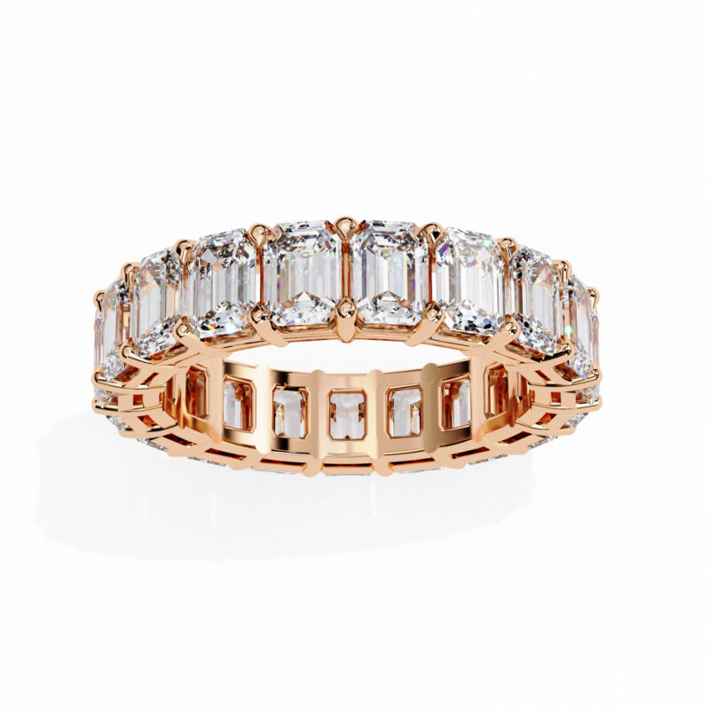 Emerald Cut Moissanite Wedding Band For Women - Image 6