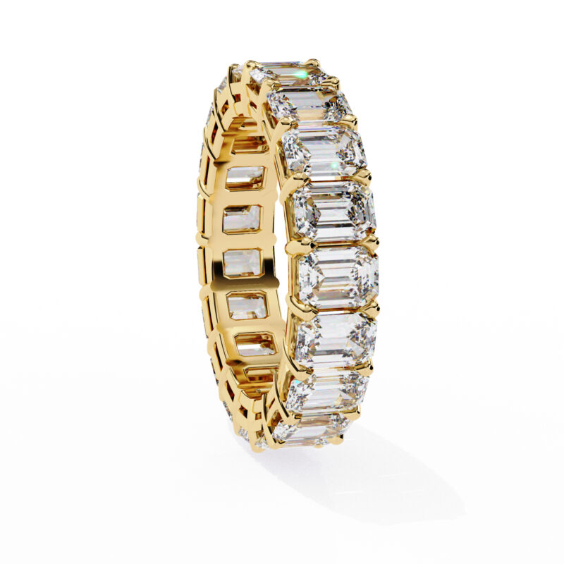 Emerald Cut Moissanite Wedding Band For Women - Image 8