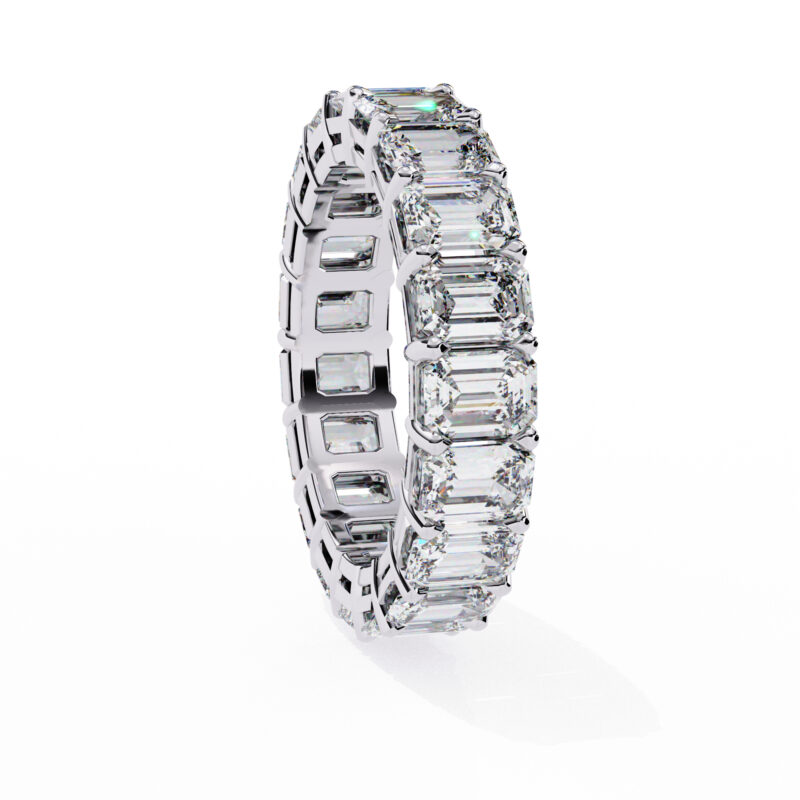 Emerald Cut Moissanite Wedding Band For Women - Image 9