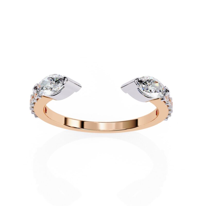 Marquise Moissanite Wedding Band For Women - Image 4