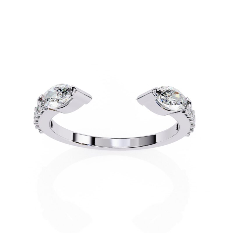 Marquise Moissanite Wedding Band For Women - Image 5