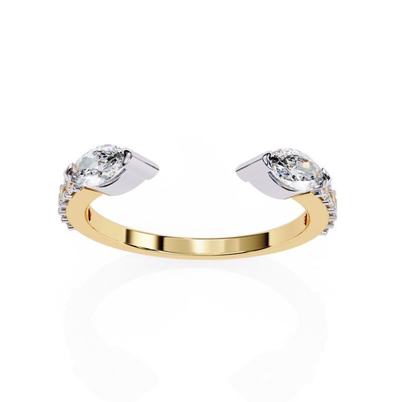 Marquise Moissanite Wedding Band For Women - Image 3