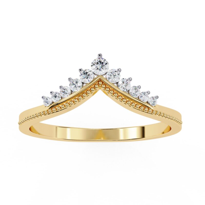 Round Moissanite Wedding Band For Women