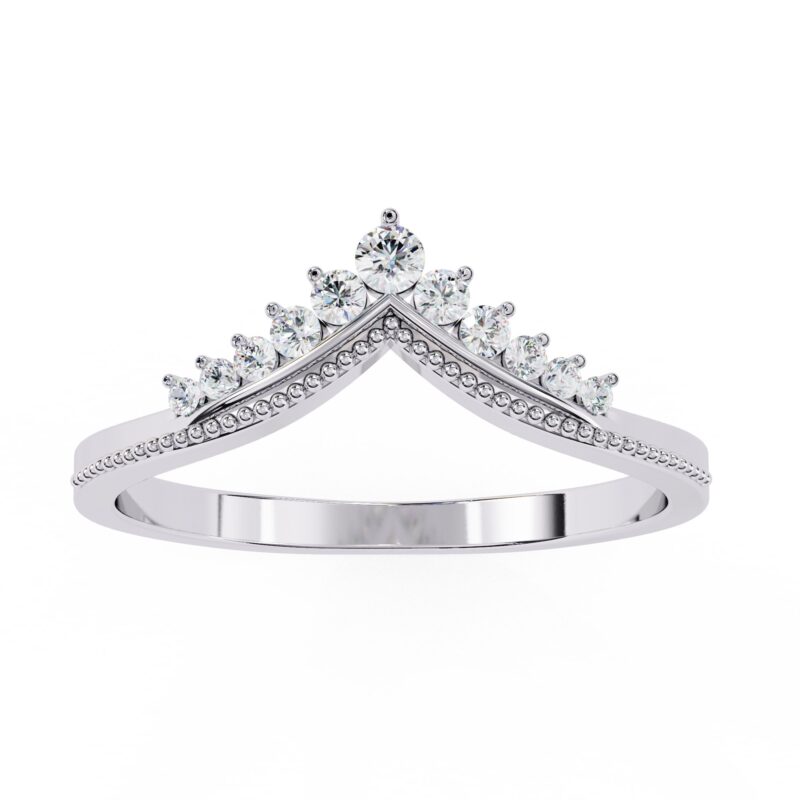 Round Moissanite Wedding Band For Women - Image 10