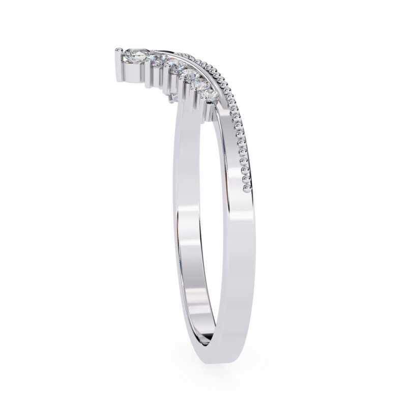 Round Moissanite Wedding Band For Women - Image 9