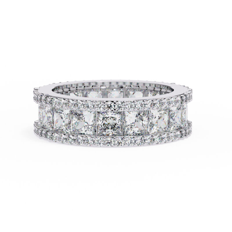 Princess Cut Moissanite Wedding Band For Women - Image 2