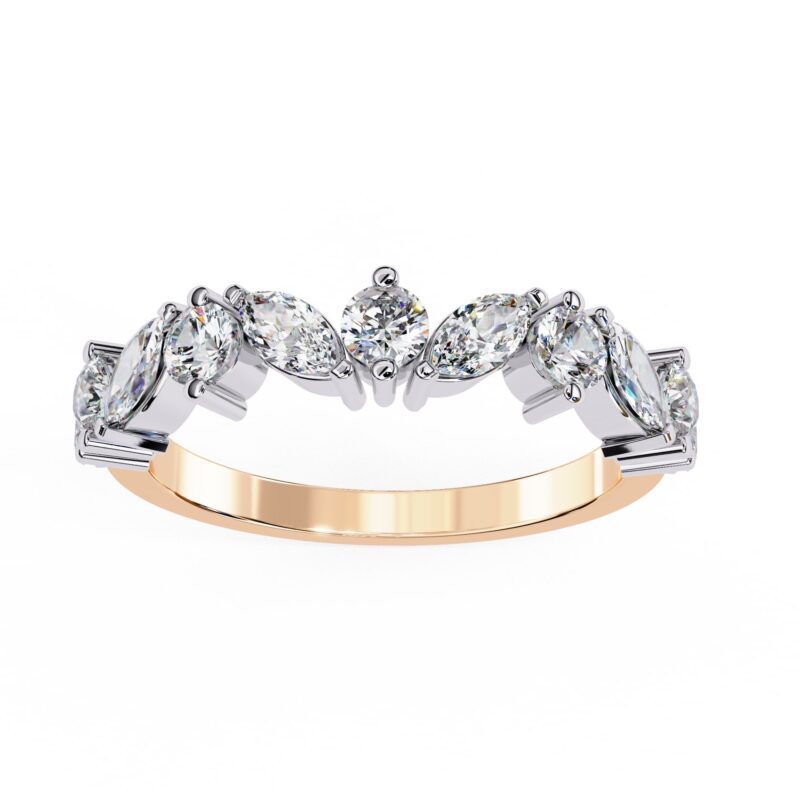 Round Moissanite Wedding Band For Women - Image 5