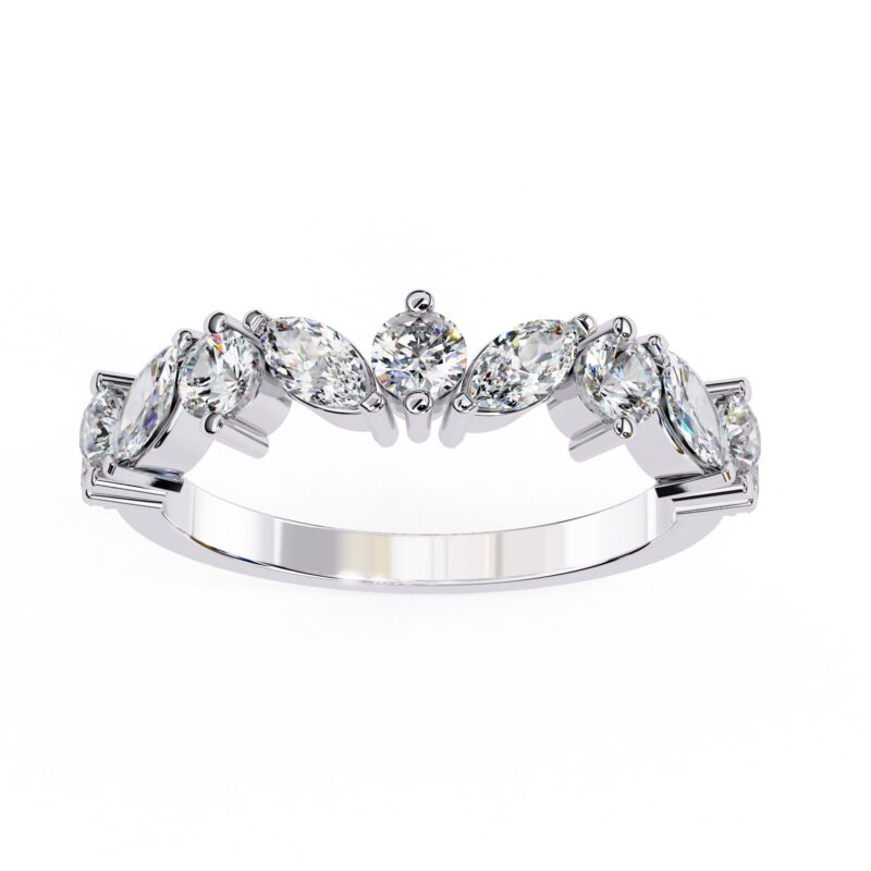 Round Moissanite Wedding Band For Women - Image 3