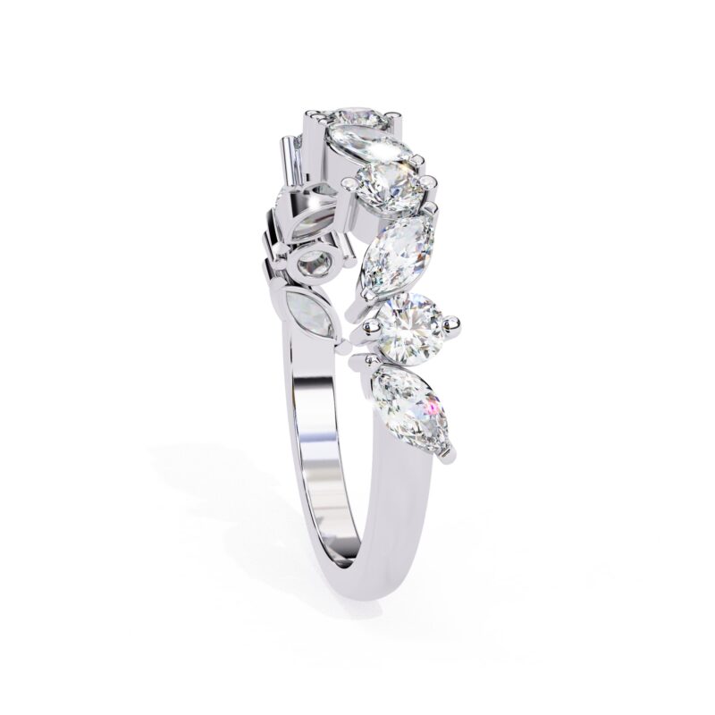 Round Moissanite Wedding Band For Women - Image 8