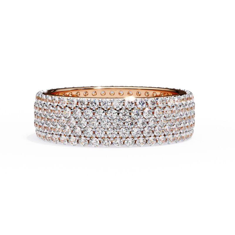 Round Moissanite Wedding Band For Women - Image 3