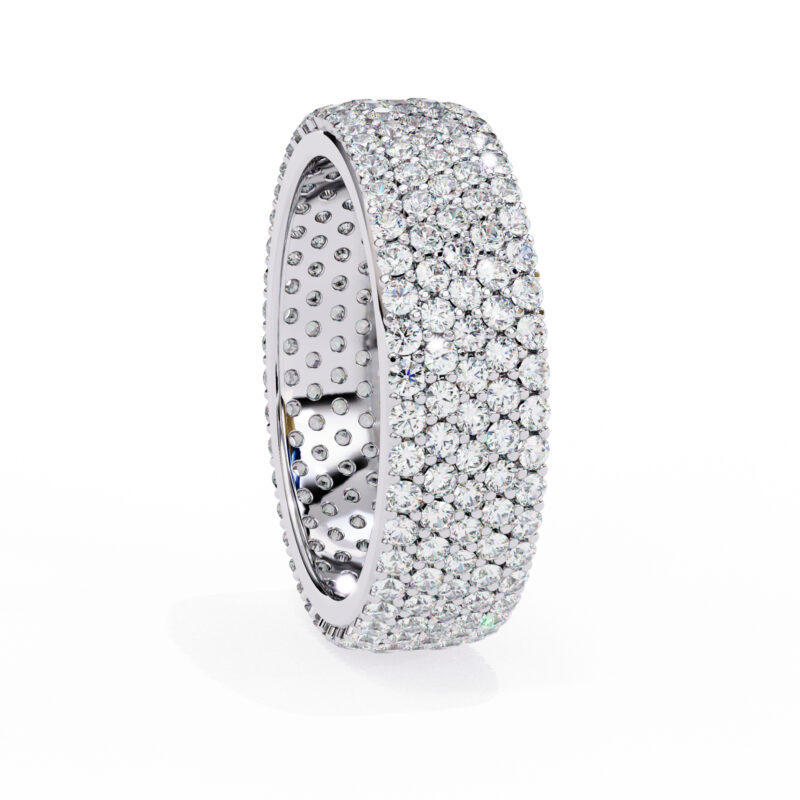Round Moissanite Wedding Band For Women - Image 5