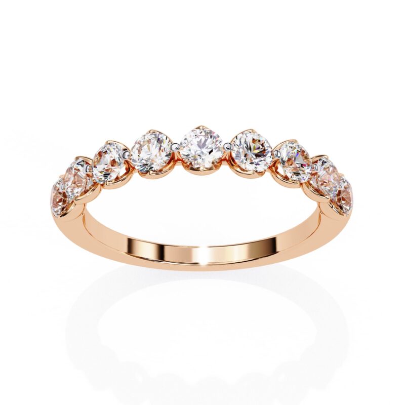 Round Moissanite Wedding Band For Women - Image 3