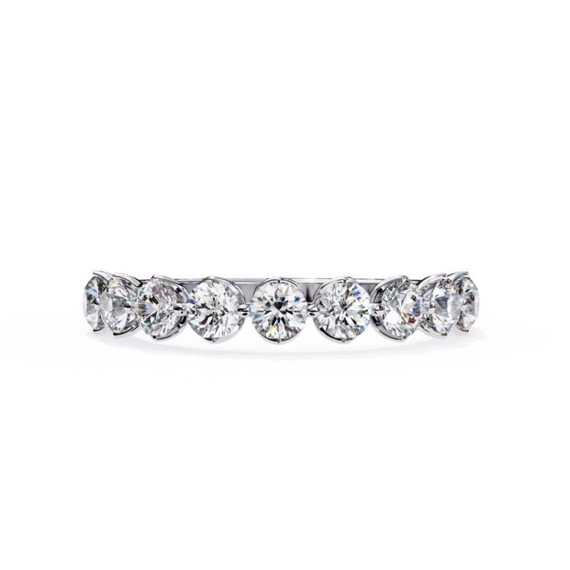 Round Moissanite Wedding Band For Women - Image 12