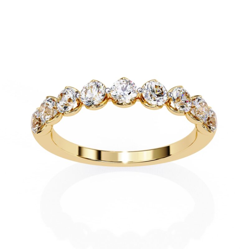 Round Moissanite Wedding Band For Women - Image 5