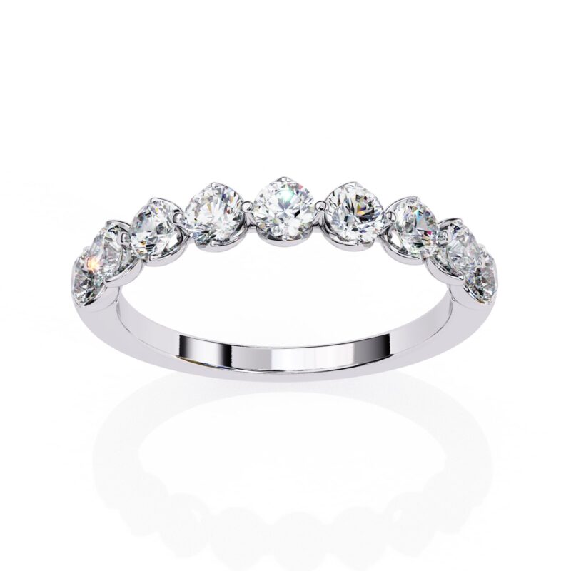 Round Moissanite Wedding Band For Women - Image 4