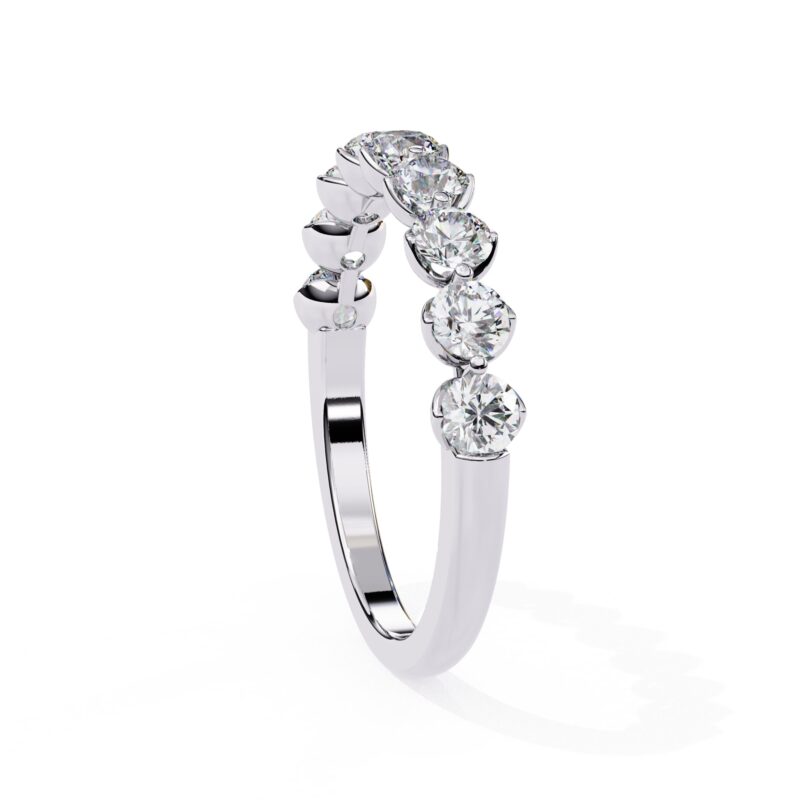 Round Moissanite Wedding Band For Women - Image 6