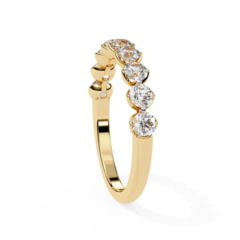 Round Moissanite Wedding Band For Women