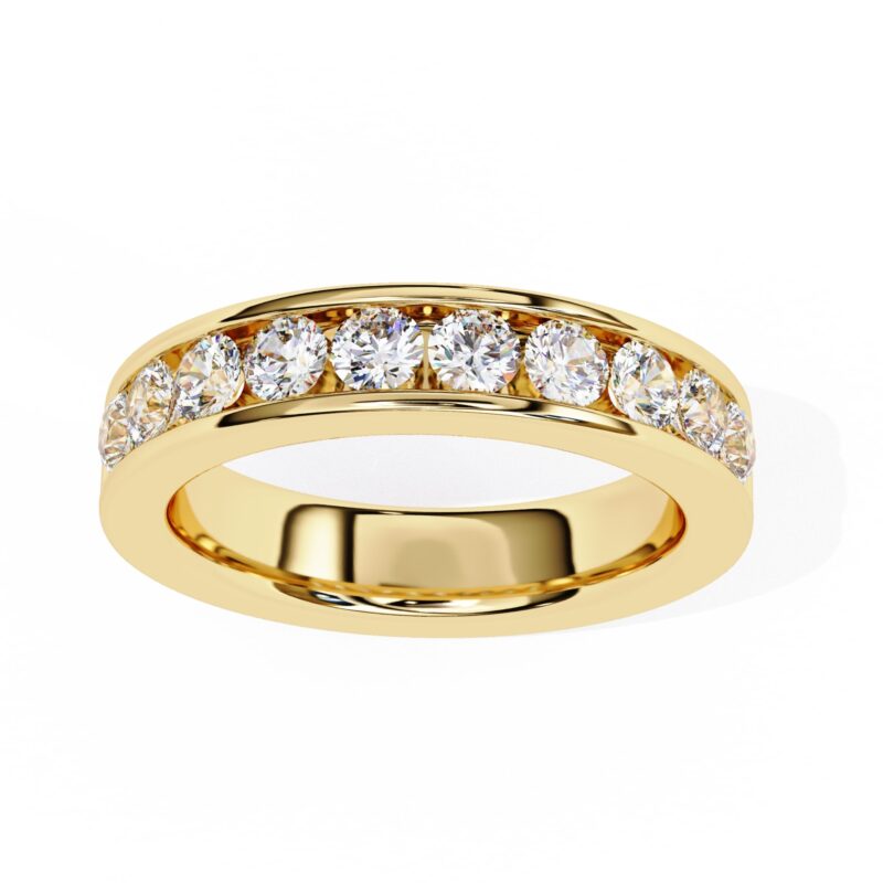 Round Moissanite Wedding Band For Women - Image 5