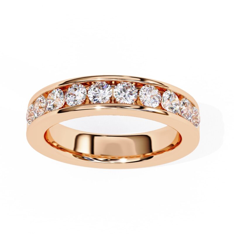 Round Moissanite Wedding Band For Women - Image 3