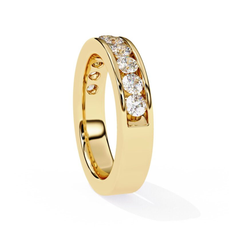 Round Moissanite Wedding Band For Women - Image 7