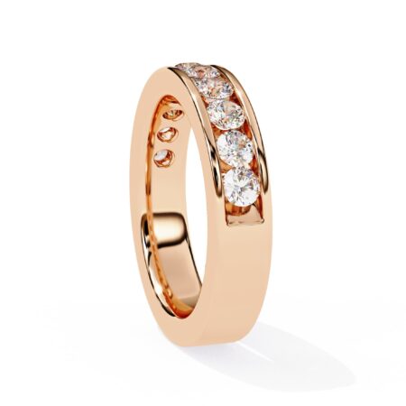 Round Moissanite Wedding Band For Women