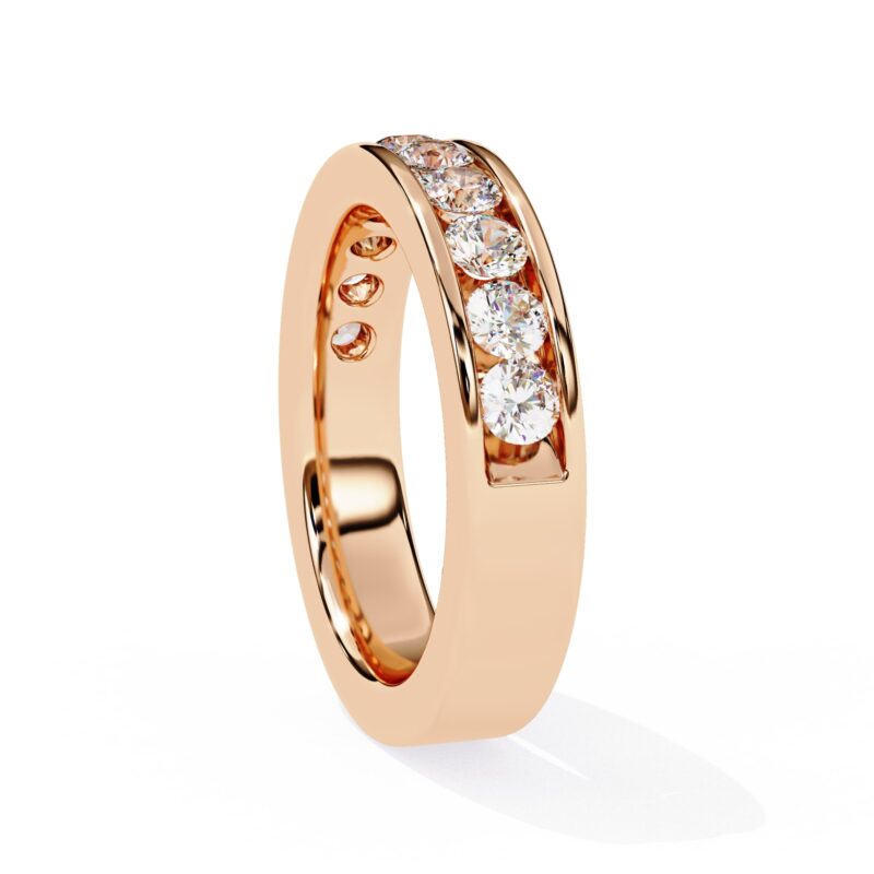 Round Moissanite Wedding Band For Women