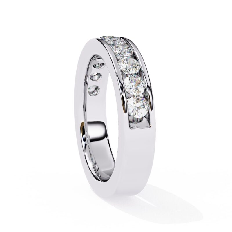 Round Moissanite Wedding Band For Women - Image 4
