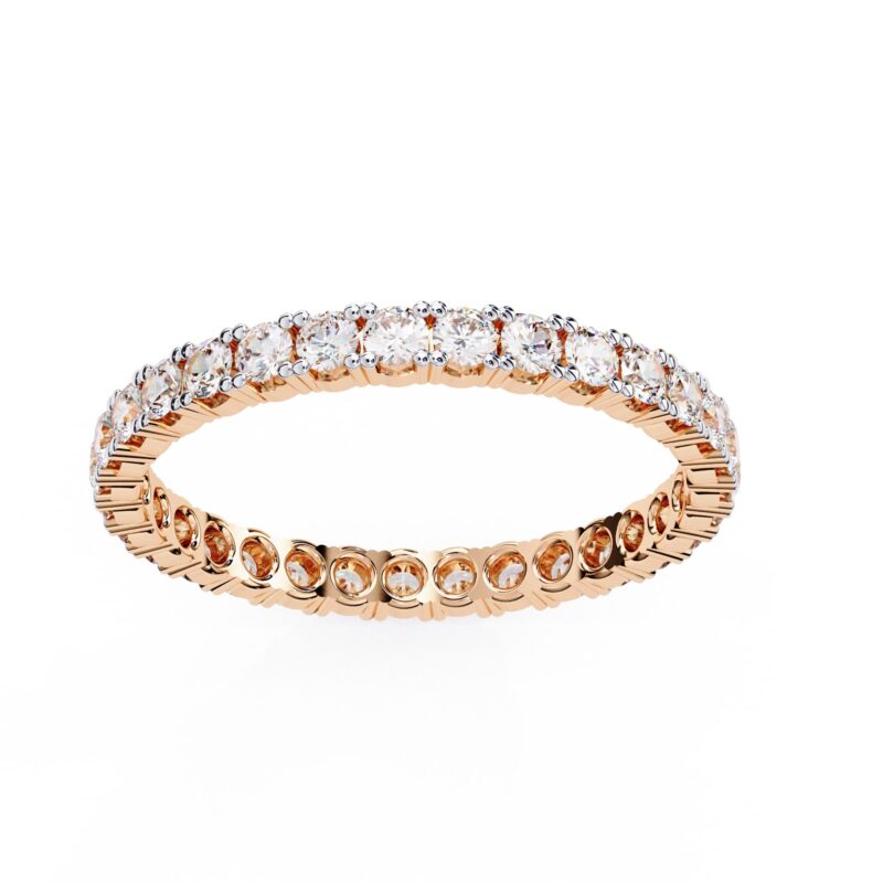 Round Moissanite Wedding Band For Women - Image 3