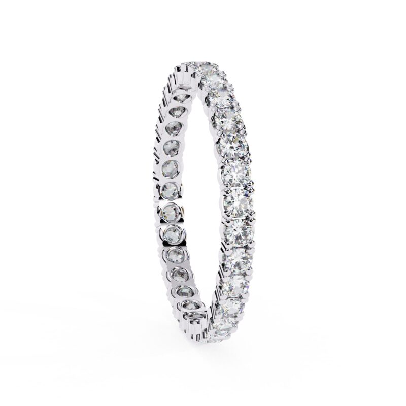 Round Moissanite Wedding Band For Women - Image 8