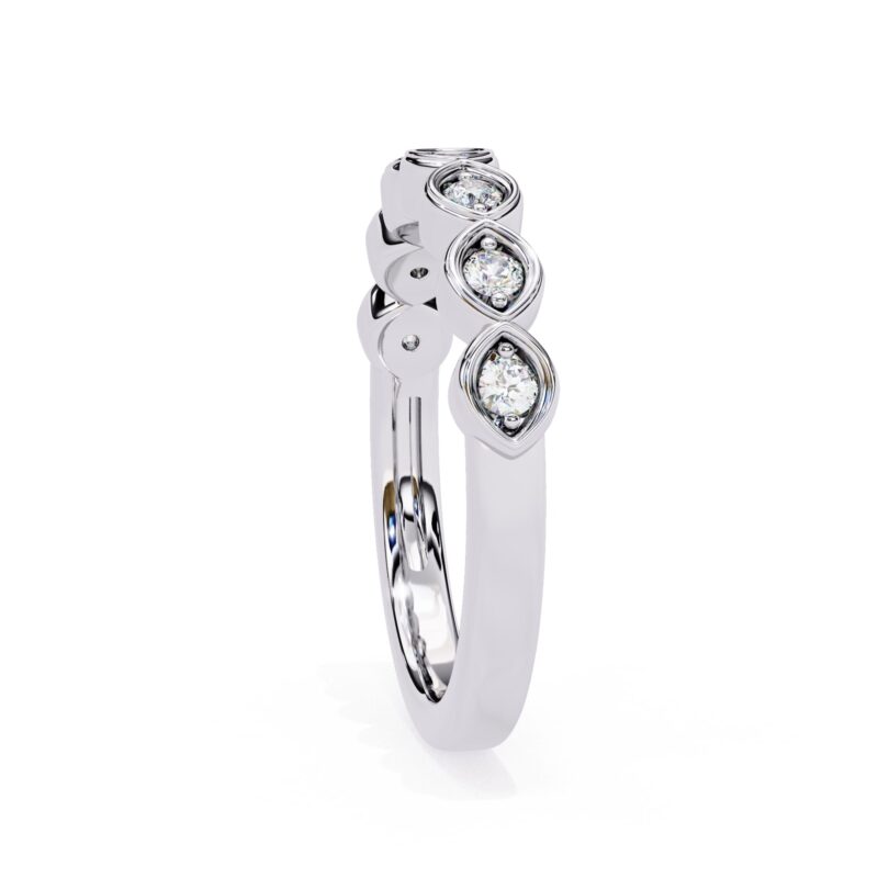 Round Moissanite Wedding Band For Women - Image 8
