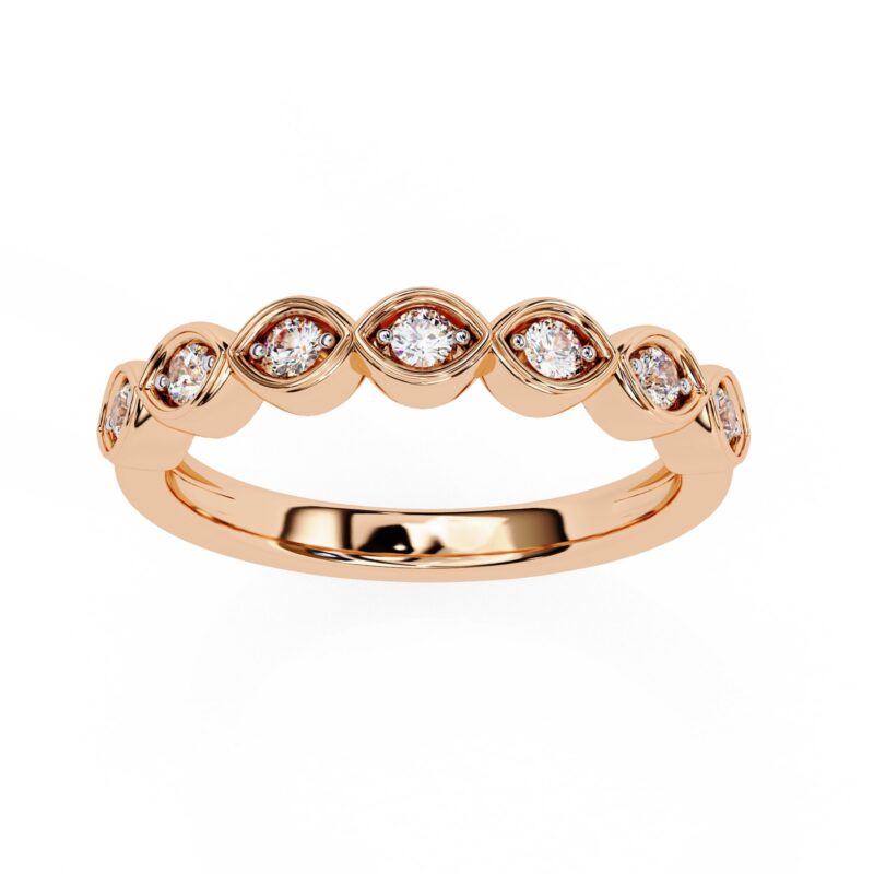 Round Moissanite Wedding Band For Women - Image 6